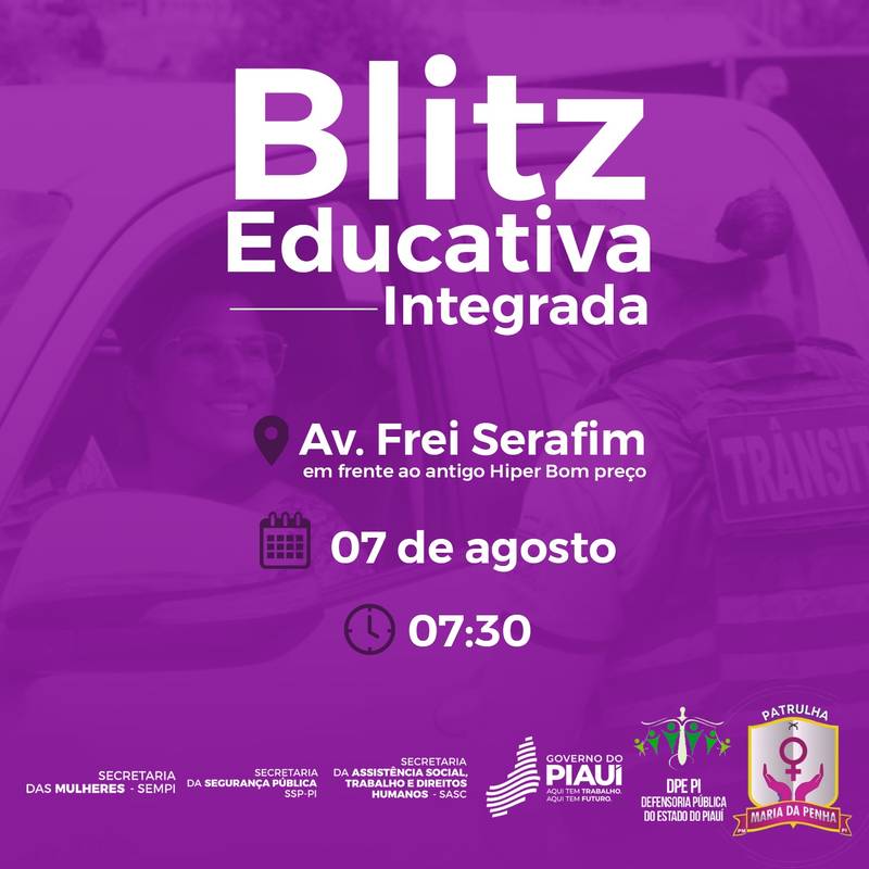 Pol Cia Militar Do Piau Realiza Blitz Educativa Em Apoio Ao Agosto