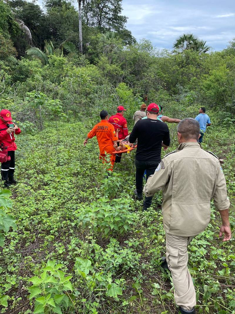 Corpo de Bombeiros resgata idoso desaparecido na mata de Lagoa do São