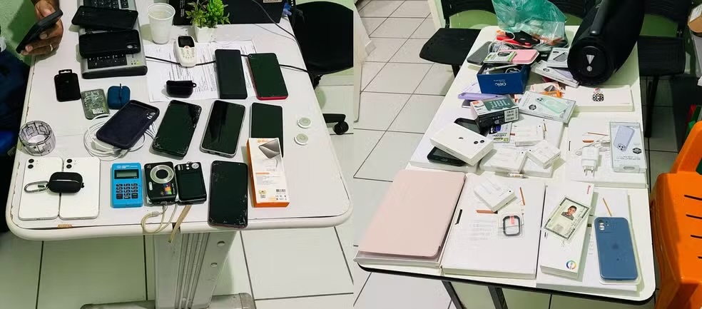 Todos os celulares roubados da loja forma recuperado sob posse da mulher em uma residência no bairro Santa Maria da Codipi