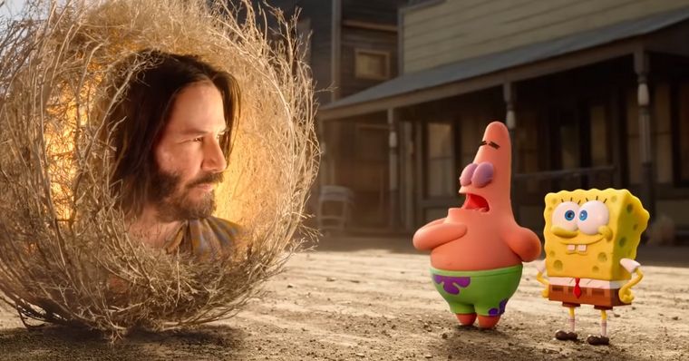 Bob Esponja pede ajuda do Keanu Reeves no trailer de O Incrível Resgate