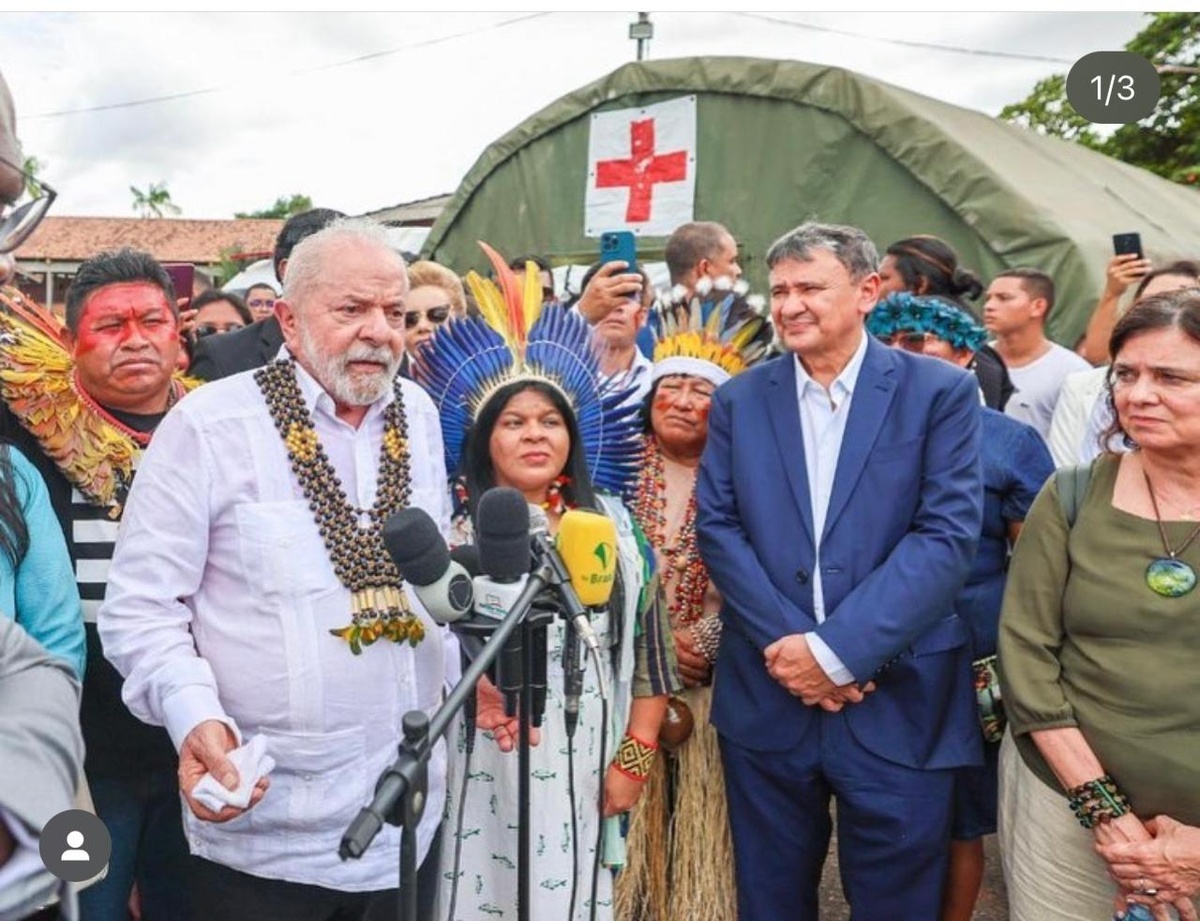 Lula e Wellington Dias em visita à Comunidade Yanomami
