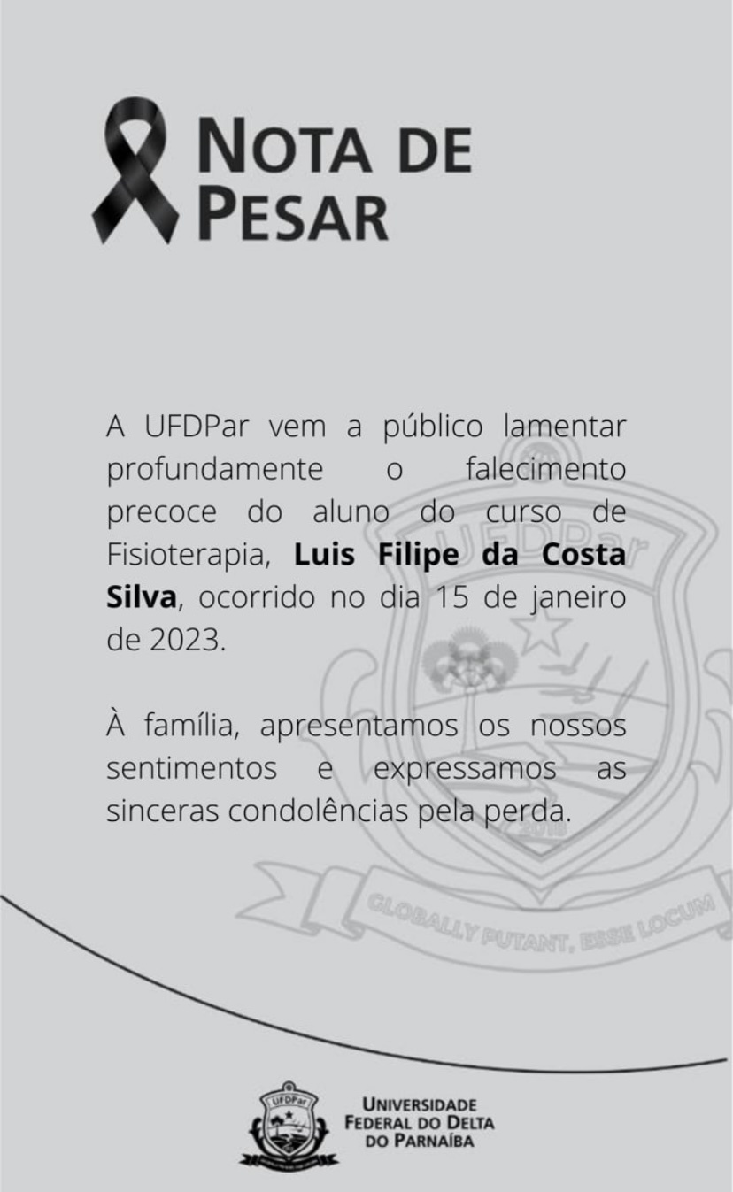 Nota da Universidade Federal do Delta do Parnaíba