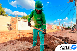 Obras de saneamento (Foto: Águas de Timon/Edição do Portal AZ)