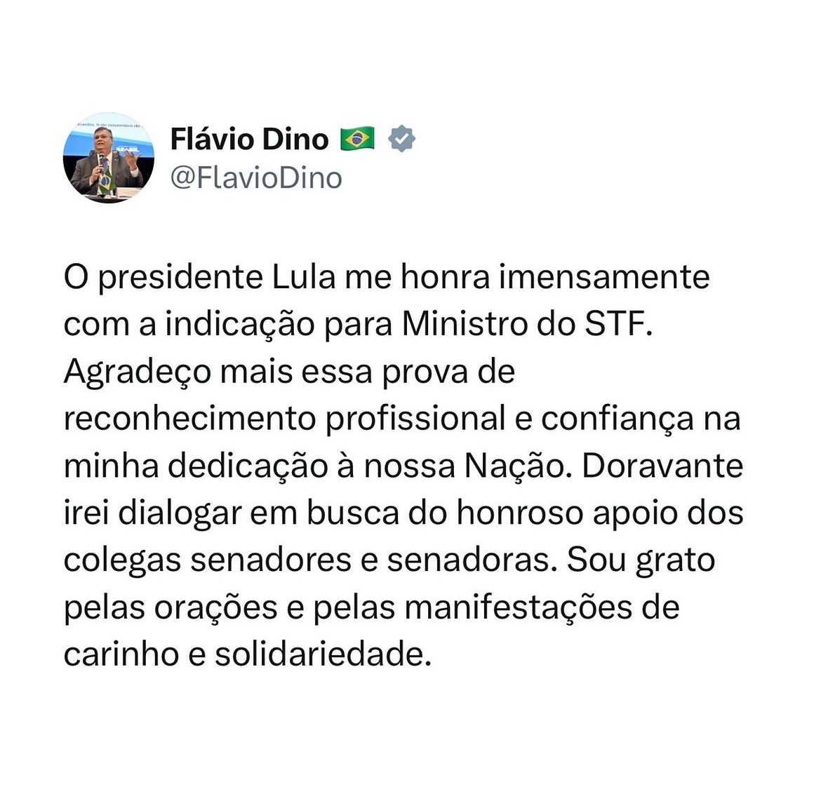 Flavio Dino agradece