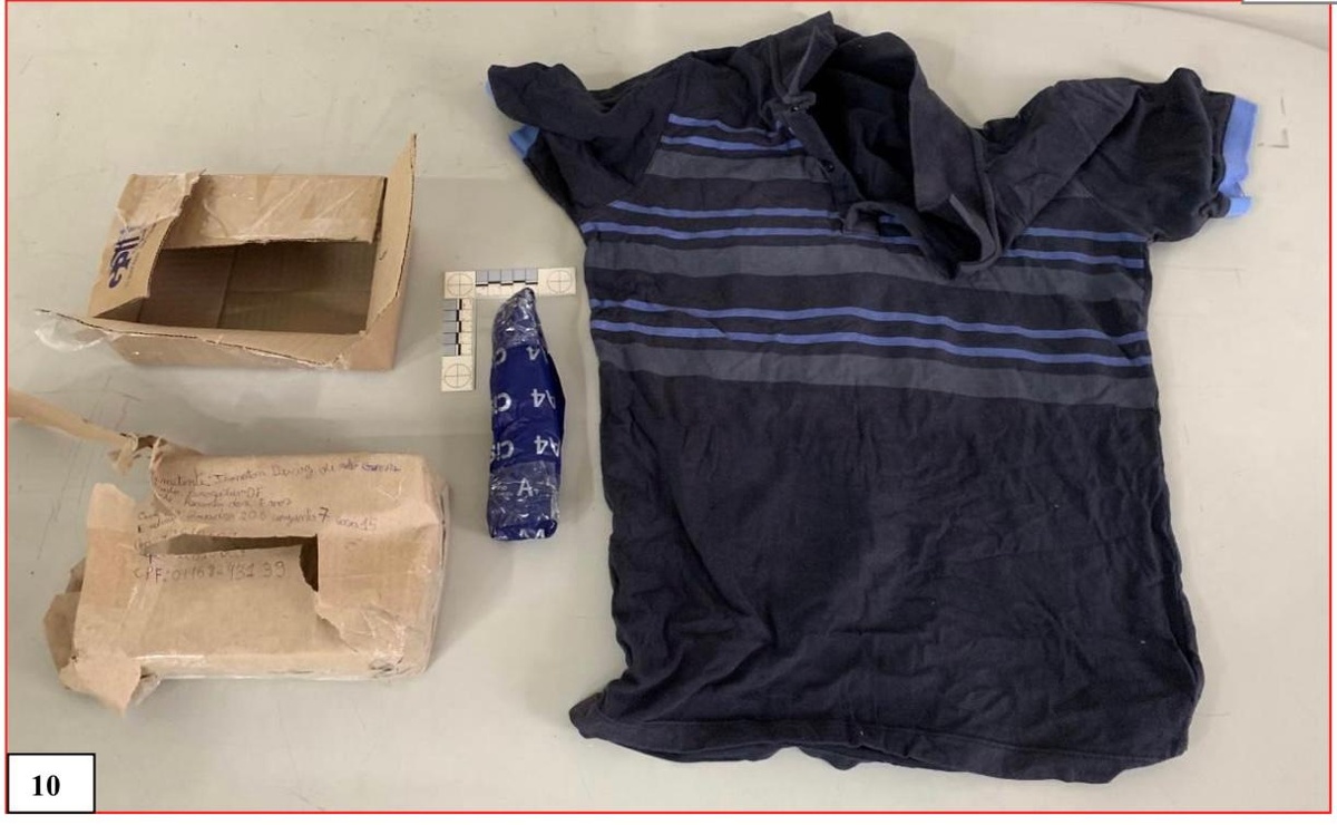 Droga estava enrolada em camisa