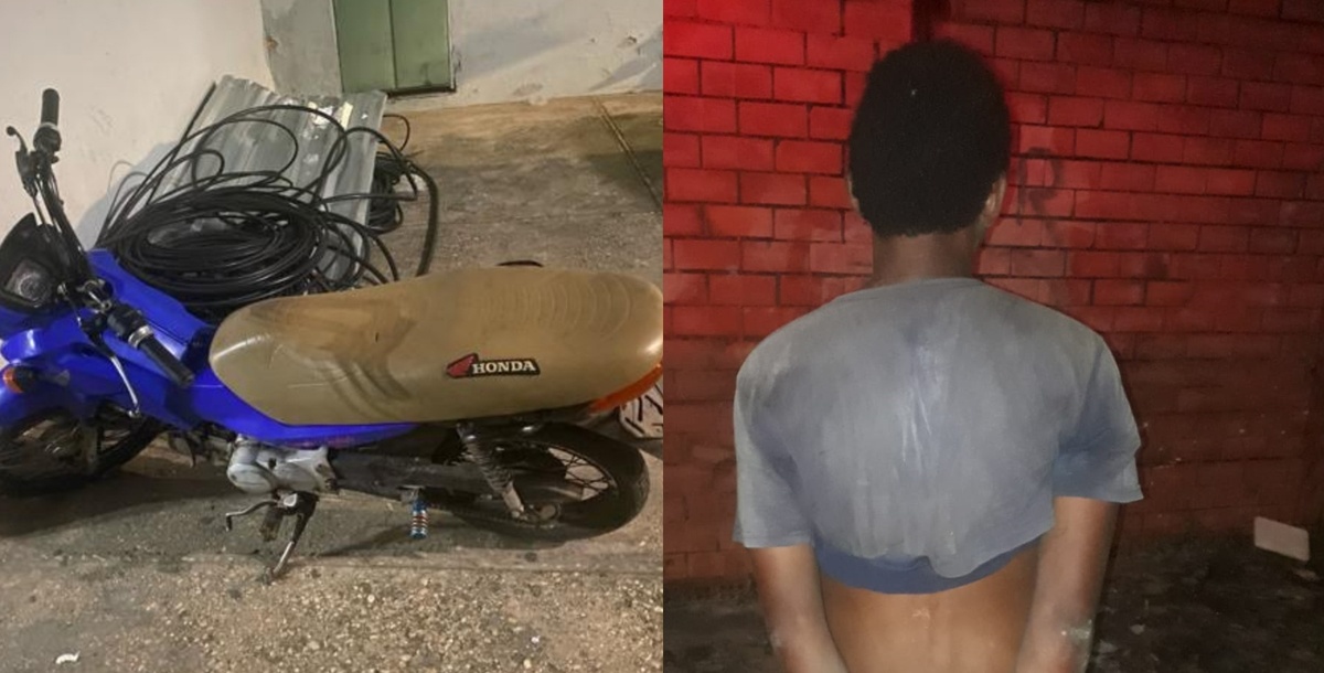 A moto foi apreendida e o casal encaminhado à Central de Flagrantes