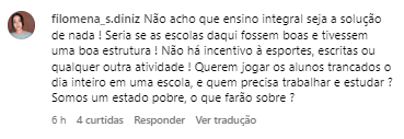 Internautas criticam falta de estrutura nas escolas