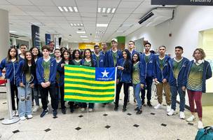 Atletas piauienses durante embarque (Foto: Ascom)