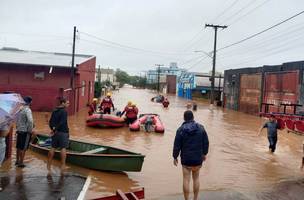 Rio Grande do Sul enfrenta enchentes e inundações devido às fortes chuvas no estado (Foto: CBMPR)
