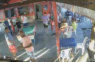 Câmeras de segurança flagram arrastão em bar da zona Norte de Teresina (Foto: Reprodução)