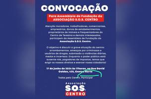 O anúncio da convocação que resultou na criação da Associação SOS Centro (Foto: Reprodução)