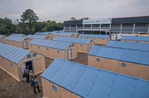 As casas modulares foram doadas pela ONU (Foto: Reprodução)