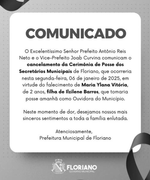 Nota de Pesar da Prefeitura de Floriano