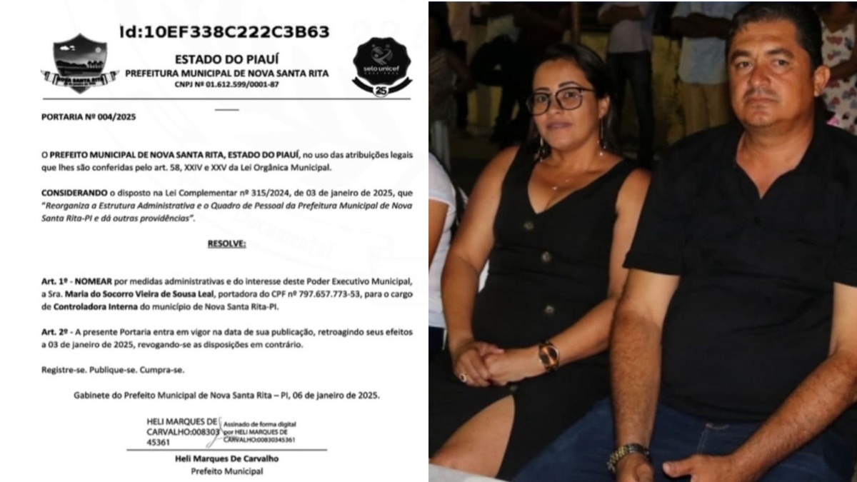 Socorro e o esposo, primo do prefeito de Santa Rita