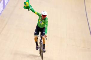 Lauro Chaman no Mundial de ciclismo de Pista no Rio de Janeiro. (Foto: Miriam Jeske/CBC)