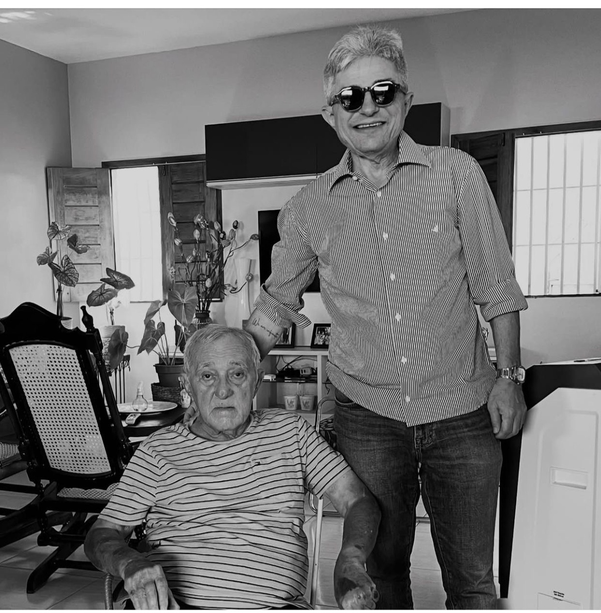 Zé Paulo e o filho Robert landim, que mora nos EUA