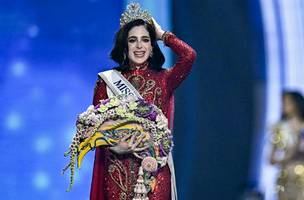 A Miss México, Fatima Bosch, comemora a vitória no Miss Universo 2025 (Foto: AFP)
