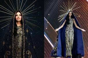 Maria Gabriela Lacerda subiu ao palco vestida de Nossa Senhora Aparecida no Miss Universo 2025 (Foto: Reprodução/Redes Sociais)
