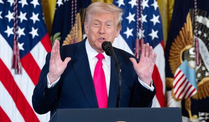 Presidente dos EUA, Donald Trump, em cerimônia na Casa Branca