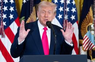 Presidente dos EUA, Donald Trump, em cerimônia na Casa Branca (Foto: SAUL LOEB / AFP)