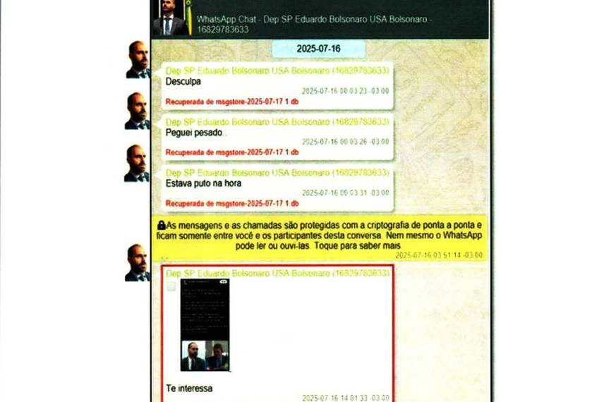 Print discussão dos Bolsonaro