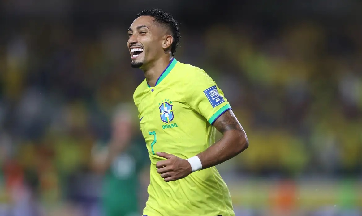 Raphinha, atacante da Seleção Brasileira.