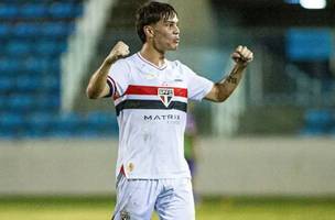 São Paulo comemora vitória sobre o Fortaleza na Copa do Brasil sub-20 (Foto: João Moura / EC)