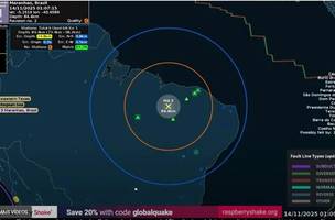 Terremoto é sentido em Teresina e cidades na divisa do Maranhão (Foto: Reprodução/GlobalQuake)