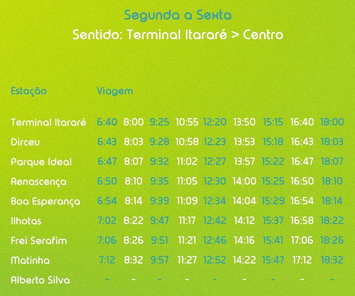 Horário de funcionamento