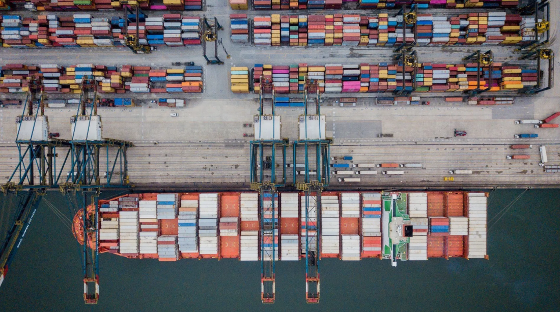 Imagem aérea do Porto de Santos (SP)