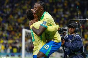 Vini Jr comemora o gol da vitória (Foto: Rafael Ribeiro/CBF)