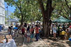 "Vem Pra Saraiva", evento com feira e atrações culturais realizado na Praça Saraiva, no Centro de Teresina (Foto: Lucas Marreiros/g1)