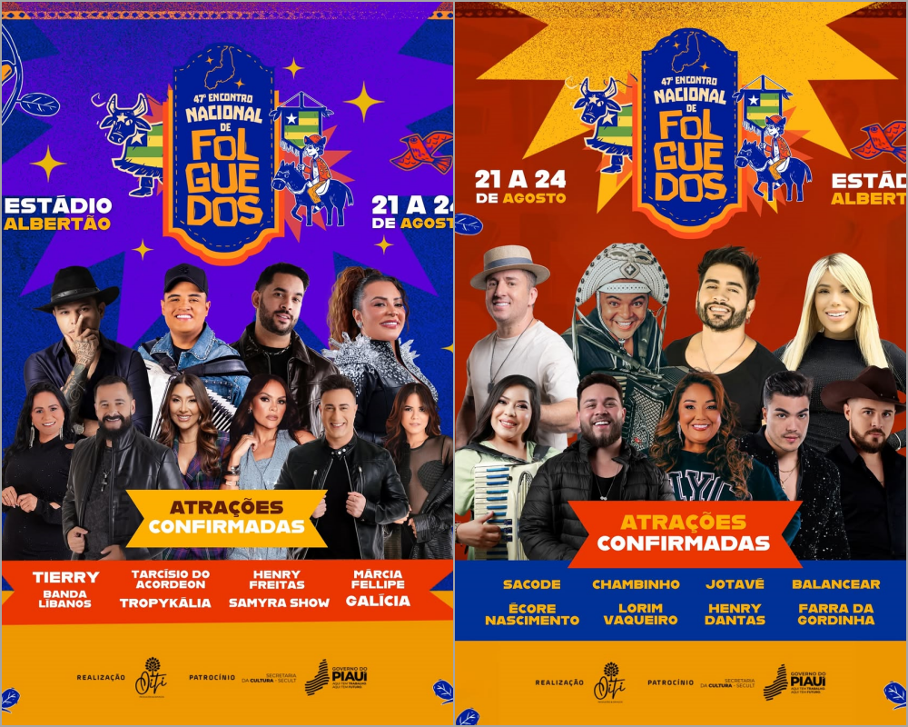 Atrações musicais confirmadas