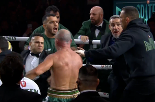 Momento em que Rafael Freitas, filho de Popó, desfere golpe que nocauteou Wanderlei Silva (Foto: Reprodução de vídeo)