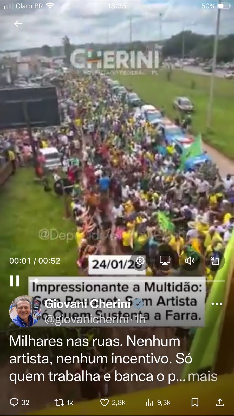 A mudança que o povo pede que seja feita no país está traduzida aí