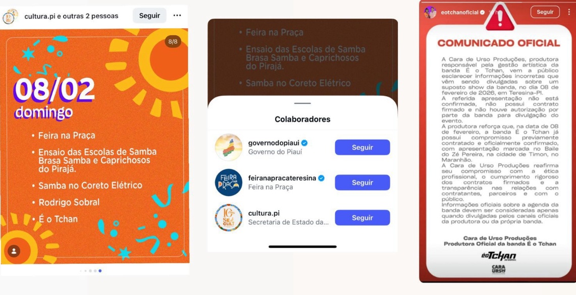 A nota da banda desmente o secretário de cultura do Piauí…
