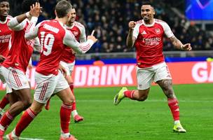 Gabriel Jesus marcou duas vezes contra a Inter de Milão (Foto: Stefano Rellandini / AFP)