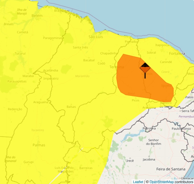 INMET emite alertas de chuvas intensas e granizo para o Piauí