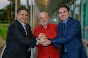 Alcolumbre, Lula e Motta. (Foto: Ricardo Stuckert/PR)