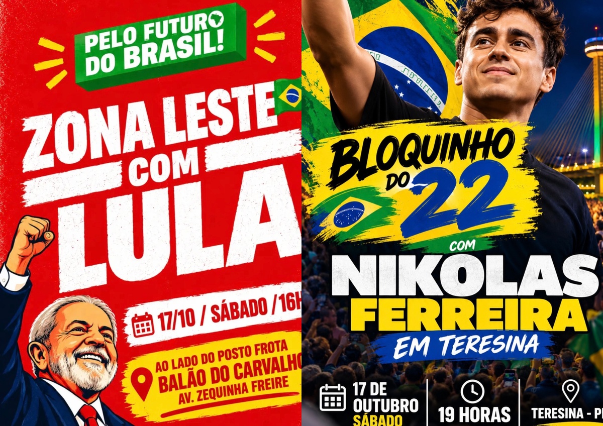 Atos políticos neste sábado em Teresina