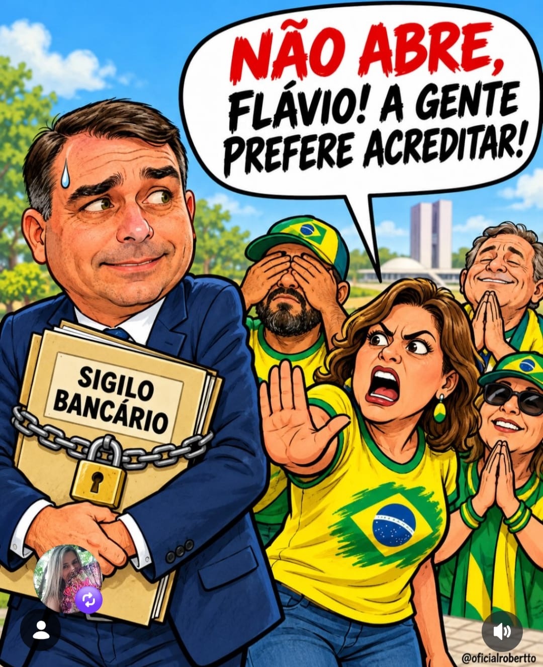 Charge: Flávio Bolsonaro