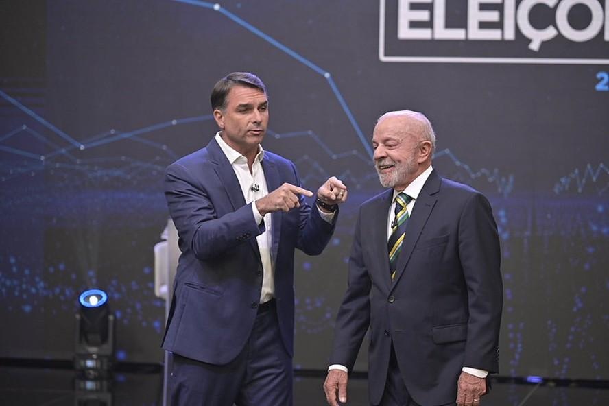 Flávio e Lula no debate da Band