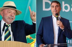 Lula (à esquerda) e Flávio Bolsonaro (à direita). (Foto: Ricardo Stuckert e Raul Spinassé)
