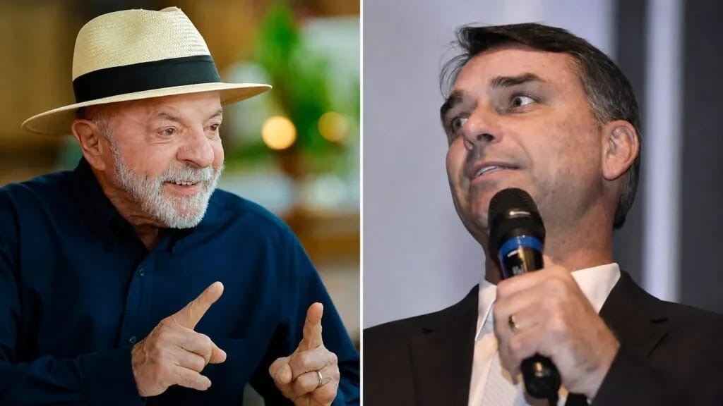 Lula e Flávio Bolsonaro