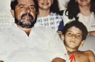 No vídeo com Lula, Rafael ainda criança (Foto: Reprodução)