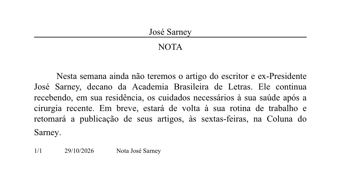 Nota coluna do sarney