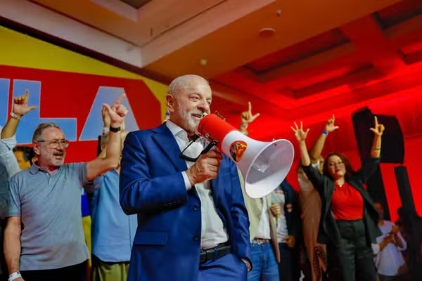 Presidente Luiz Inácio Lula da Silva (PT) em pronunciamento após o 1º turno das eleições