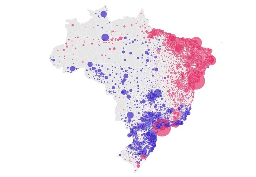 Salvador e São Paulo despontam como cidades mais importantes para a vitória de Lula aponta mapa de municípios