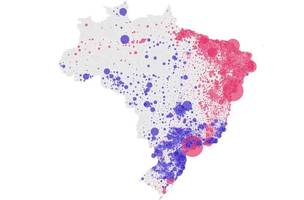 Salvador e São Paulo despontam como cidades mais importantes para a vitória de Lula aponta mapa de municípios (Foto: Reprodução / O GLOBO)