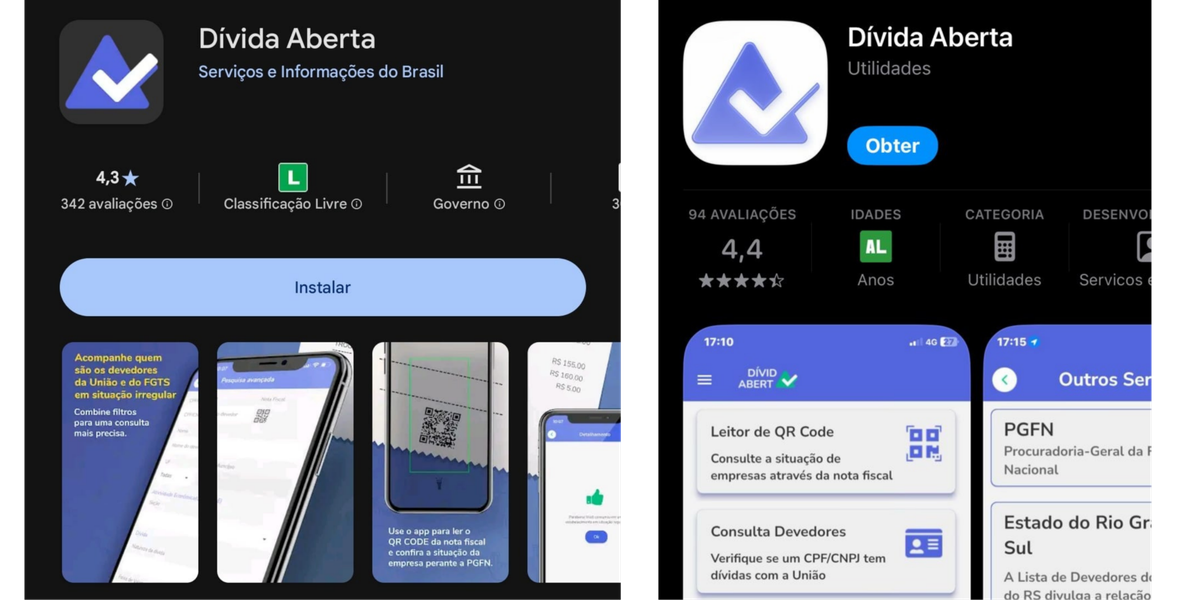 App Dívida Aberta está nas lojas virtuais dos sistemas Android e IOS